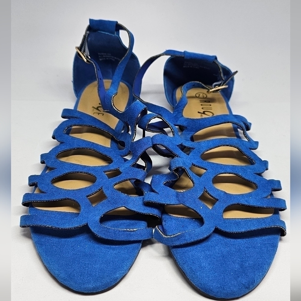 Size 7.5 | Rogue Helium Royal Blue Suede Open-Toe Sandals with Straps - Picture 5 of 5